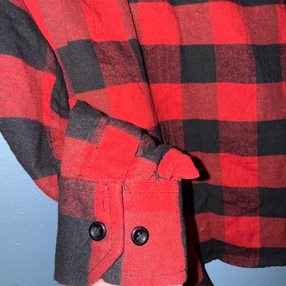 "Drip flannel" Plaid Women's Button Down Shirt - Picture 9 of 10